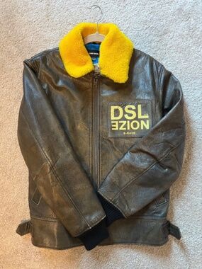 Diesel L-Bowdre-Paint VOLTAG3 Leather Jacket | Y2K Moto Aviator
